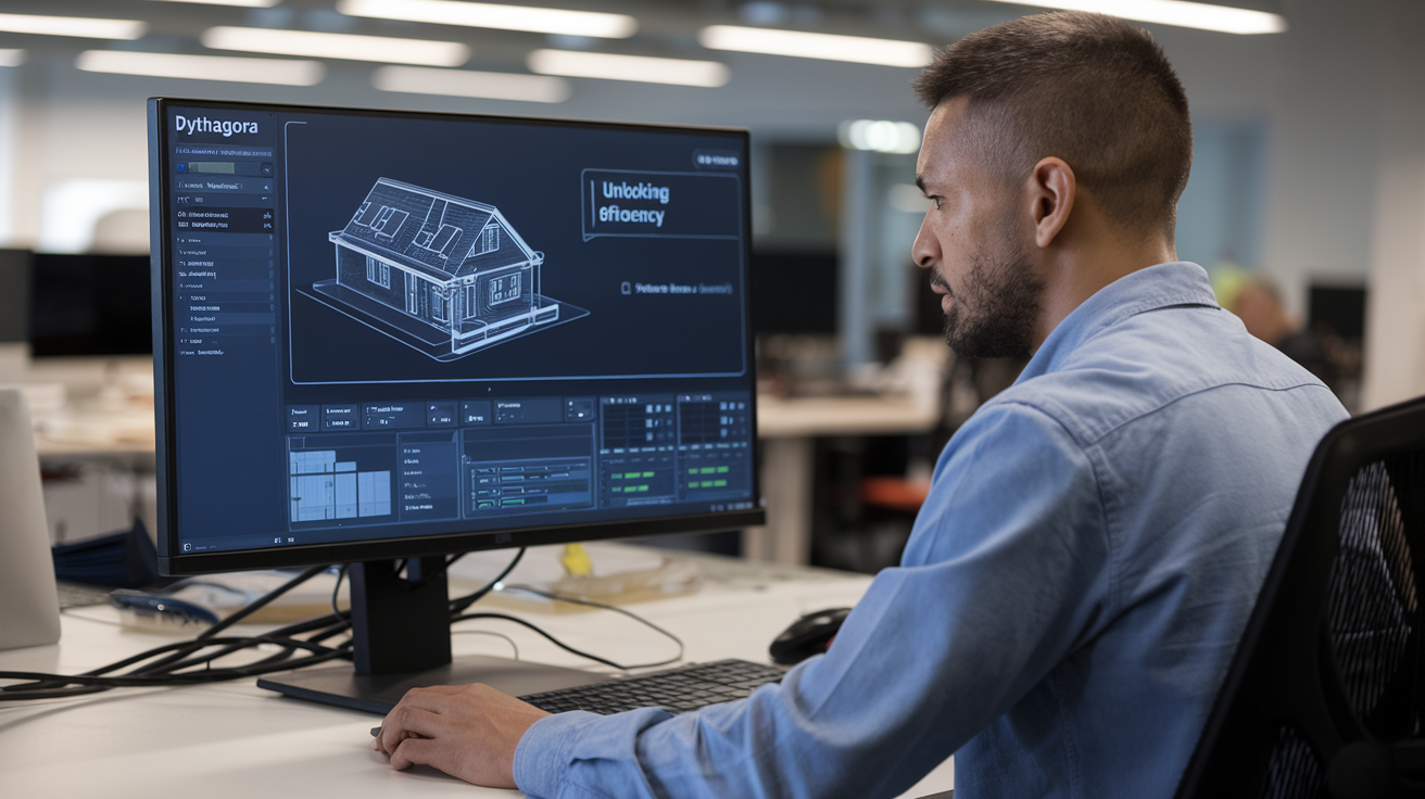 a man coding on computer with detailed in a housing project